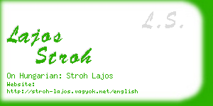 lajos stroh business card